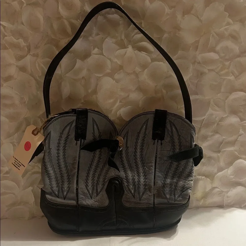 Chic Black and Gray Women's Shoulder Bag